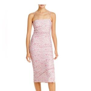 NWT BARDOT Womens Zippered Spaghetti Strap Square Neck Midi Party Sheath Dress